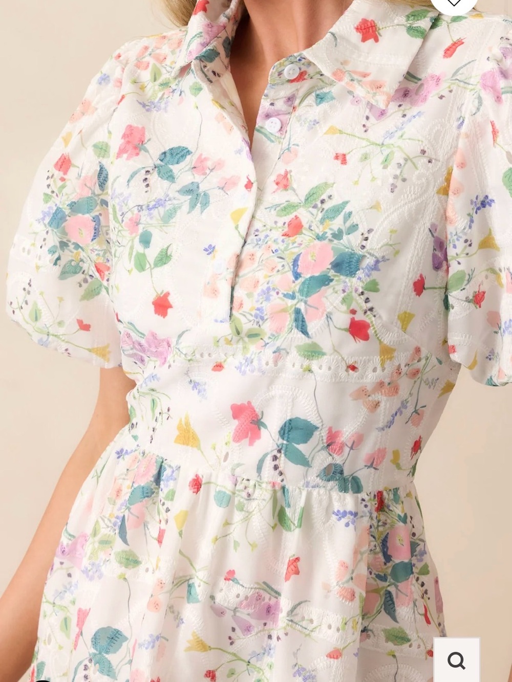 New Red Dress “A Fresh Pick Ivory Floral Embroidered Maxi Dress, Large - Picture 2 of 6